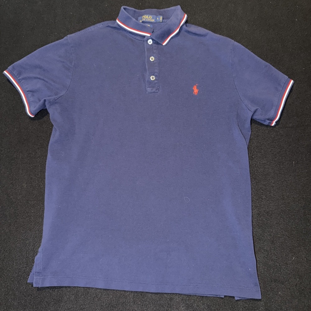 Polo Ralph Lauren Slim Fit Polo Shirt Blue Women's Size Large